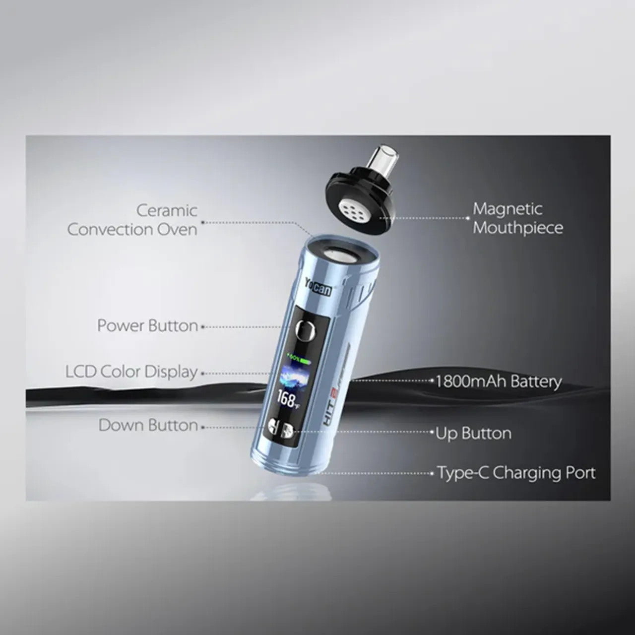 Yocan - Hit 2 1800mAh Dry Herb Vaporizer - SWED Yocan - Hit 2 1800mAh Dry Herb Vaporizer - SWED